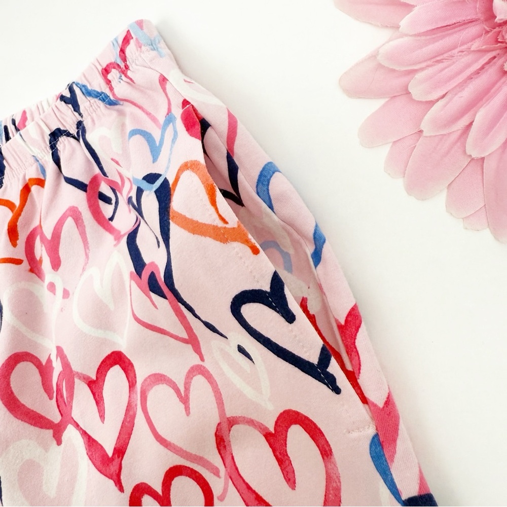 BedHead Pajamas Hearts Organic Cotton Two (2) Piece Pajama PJ Set Pink - Picture 10 of 16
